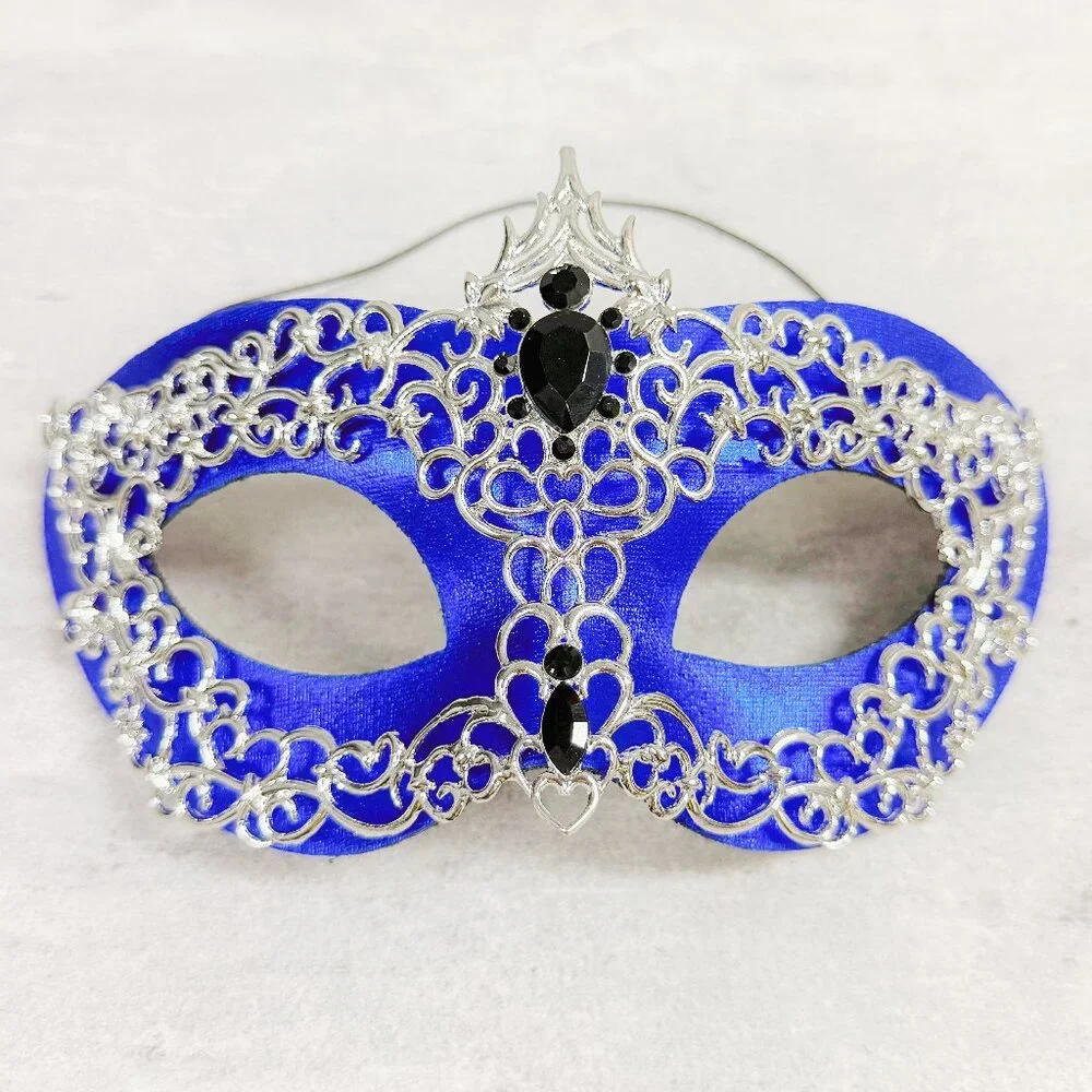 Silver blue mask, Masquerade mask, Cosplay mask, Masquerade ball mask, Prom mask